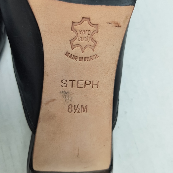 Brighton Steph Black Mules with Low Heel and Decorative Ornament Size 8.5M - Picture 5 of 10